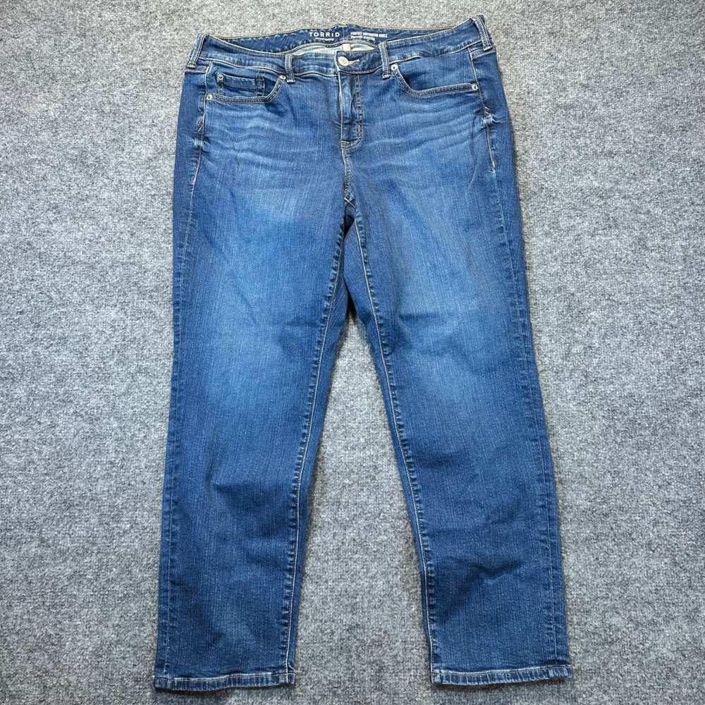Torrid Boyfriend Ankle Jeans Womens 16R Blue Vintage Stretch Casual Denim
